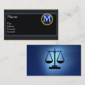 JURISTISCHES AMT, ATTORNEY Monogram, Schwarz-Blau- Visitenkarte (Vorne/Hinten)