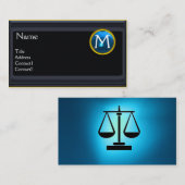 JURISTISCHES AMT, ATTORNEY Monogram, Schwarz-Blau- Visitenkarte (Vorne/Hinten)