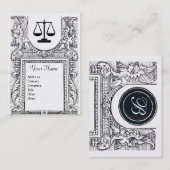 JURISTISCHES AMT, ATTORNEY Monogram Schwarz-weiß P Visitenkarte (Vorne/Hinten)