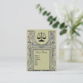 JURISTISCHES AMT, ATTORNEY Monogramm, grün grau Visitenkarte (Stehend Vorderseite)