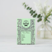 JURISTISCHES AMT, ATTORNEY Monogramm, grün Visitenkarte (Stehend Vorderseite)