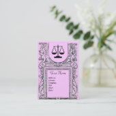 JURISTISCHES AMT, ATTORNEY Monogramm, rosa Visitenkarte (Stehend Vorderseite)