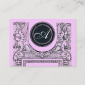 JURISTISCHES AMT, ATTORNEY Monogramm, rosa Visitenkarte (Rückseite)