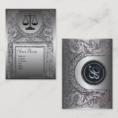JURISTISCHES AMT, ATTORNEY Platinum Monogramm Visitenkarte (Vorne/Hinten)