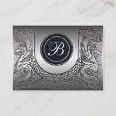 JURISTISCHES AMT, ATTORNEY Platinum Monogramm Visitenkarte (Rückseite)