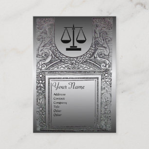 JURISTISCHES AMT, ATTORNEY Platinum Monogramm Visitenkarte