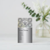 JURISTISCHES BÜRO,ATTORNEY DAMASK Black Silver Pla Visitenkarte (Stehend Vorderseite)