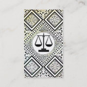 JURISTISCHES BÜRO,ATTORNEY DAMASK Black Silver Pla Visitenkarte (Rückseite)