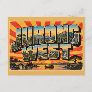 Jurong West Hills Regenwald Fluss Vintage Reise Postkarte