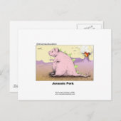 Jurrasic Pork Unglaublich witzig Cartoon Postcard Postkarte (Vorne/Hinten)