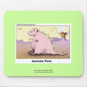 Jurrasisches Schwein Hilarische Cartoon Qualität M Mousepad