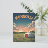 Jurte in der Mongolei Postkarte (Stehend Vorderseite)