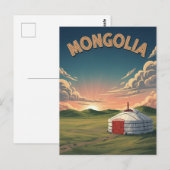 Jurte in der Mongolei Postkarte (Vorne/Hinten)