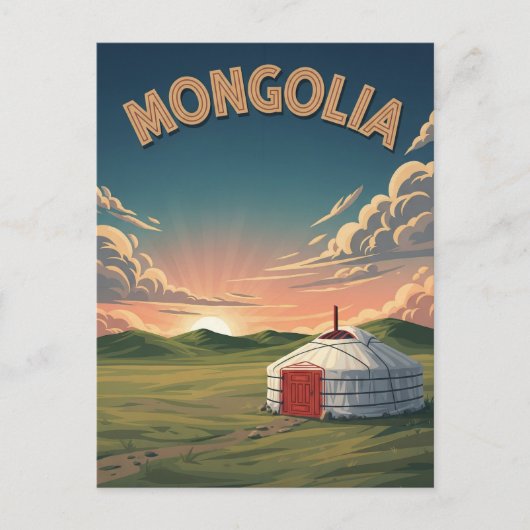 Jurte in der Mongolei Postkarte (Vorderseite)