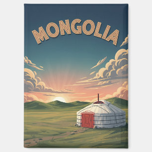 Jurten in der Mongolei Reise Magnet
