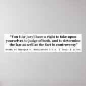 Jury Nullification Staat von Georgia gegen Brailsf Poster (Vorne)