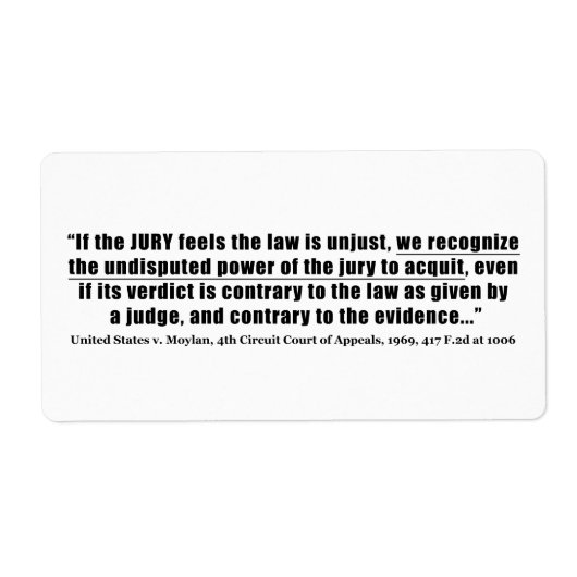 Jury Nullification United Staaten / Moylan 1969 (Vorne)