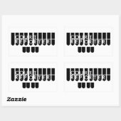 Juryreporter-Schlüssel Schwarz-weiß Rechteckiger Aufkleber (Blatt)