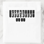 Juryreporter-Schlüssel Schwarz-weiß Rechteckiger Aufkleber (Tasche)