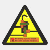 Juryrigewarnung Dreieckiger Aufkleber (Vorderseite)
