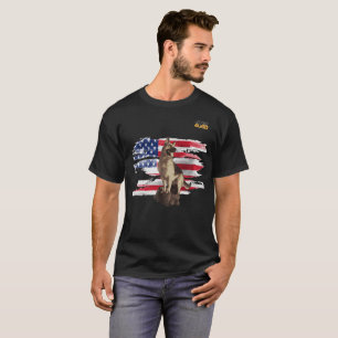 Just4GSD Schäferhund, der die USA-Flagge schützt T-Shirt