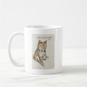 "Just 5 More Minutes" Sleepy Shiba Inu Nap Art Kaffeetasse (Links)