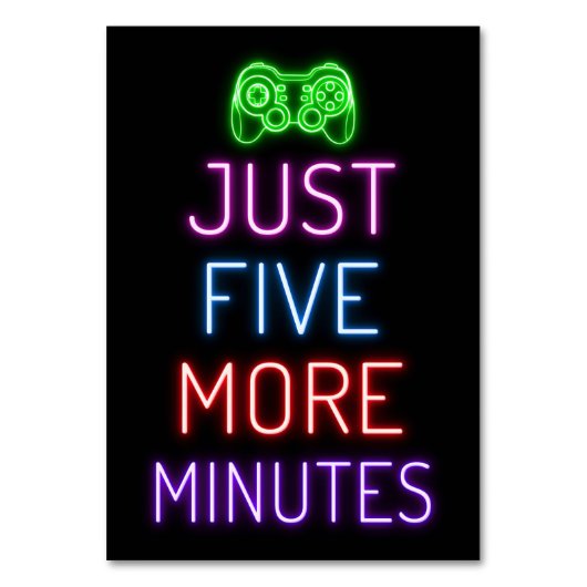 Just 5 More Minutes Tischnummer (Vorderseite)
