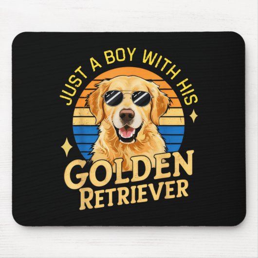 Just A Boy And His Golden Retrievers Girls Who Lov Mousepad (Vorne)