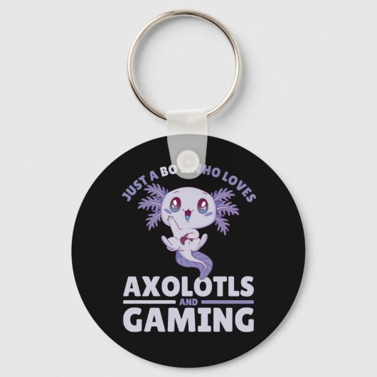 Just A Boy Who Loves Axolotls And Gaming Schlüsselanhänger (Vorderseite)