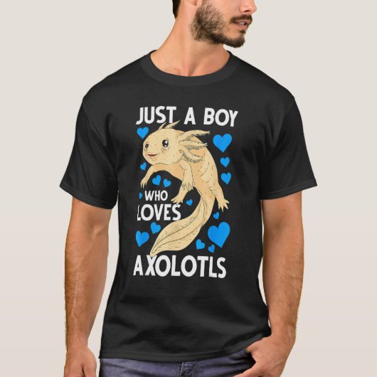 Just A Boy Who Loves Axolotls Mexican Salamander A T-Shirt (Vorderseite)