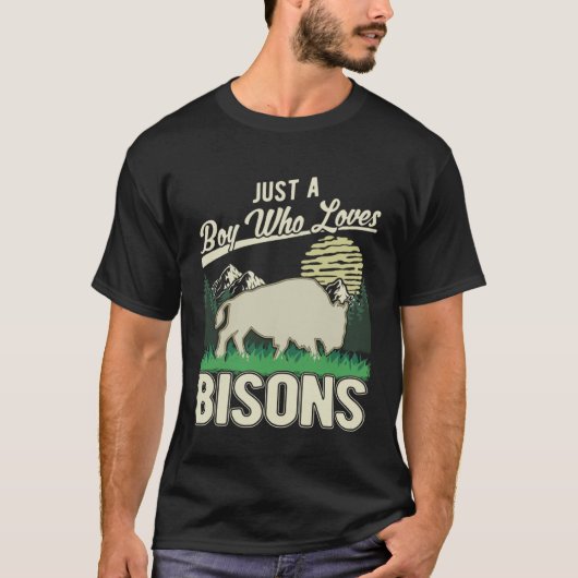 Just a boy who loves Bisons Water Buffalo Boy Buff T-Shirt (Vorderseite)