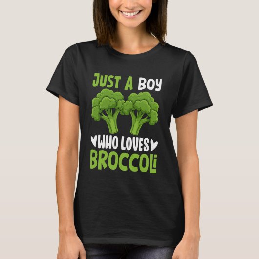 Just A Boy Who Loves Broccoli Funny Vegan Broccoli T-Shirt (Vorderseite)