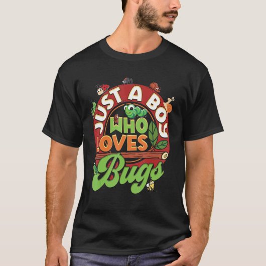 Just A Boy Who Loves Bugs Insect Future Entomologi T-Shirt (Vorderseite)