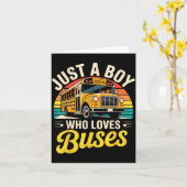 Just A Boy Who Loves Buses School Bus Driver Costu Karte (Gelbe Blume)