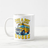 Just A Boy Who Loves Buses School Bus Lover Kids B Kaffeetasse (Links)