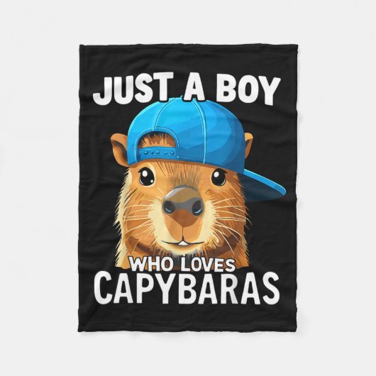 Just A Boy Who Loves Capybaras Fleecedecke (Vorderseite)
