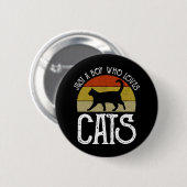 Just A Boy Who Loves Cats Button (Vorne & Hinten)