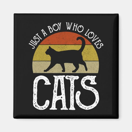 Just A Boy Who Loves Cats Magnet (Vorne)