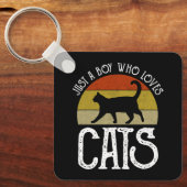Just A Boy Who Loves Cats Schlüsselanhänger (Vorderseite)