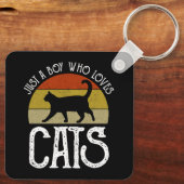Just A Boy Who Loves Cats Schlüsselanhänger (Rückseite)