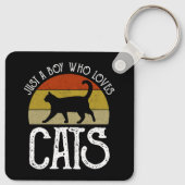 Just A Boy Who Loves Cats Schlüsselanhänger (Rückseite)