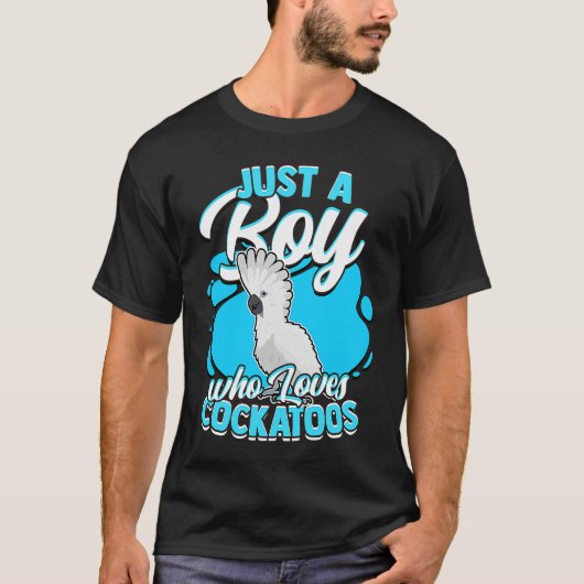 Just A Boy Who Loves Cockatoos Parrot Umbrella Coc T-Shirt (Vorderseite)