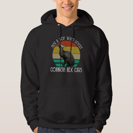 Just A Boy Who Loves Cornish Rex Cats Hoodie (Vorderseite)