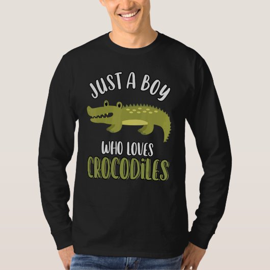Just A Boy Who Loves Crocodiles Cute Crocodile T-Shirt (Vorderseite)