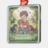 Just A Boy Who Loves Dachshunds Ornament Aus Metall (Links)