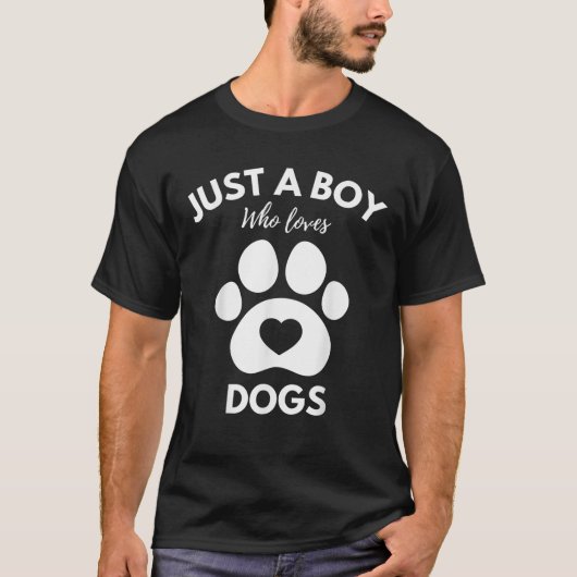 Just a Boy who Loves Dogs T-Shirt (Vorderseite)