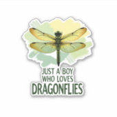 Just a Boy who loves Dragonflies. Dragonflies Drag Aufkleber (Vorderseite)