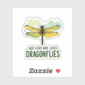 Just a Boy who loves Dragonflies. Dragonflies Drag Aufkleber (Blatt)