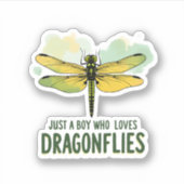 Just a Boy who loves Dragonflies. Dragonflies Drag Aufkleber (Vorderseite)