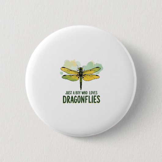 Just a Boy who loves Dragonflies. Dragonflies Drag Button (Vorderseite)